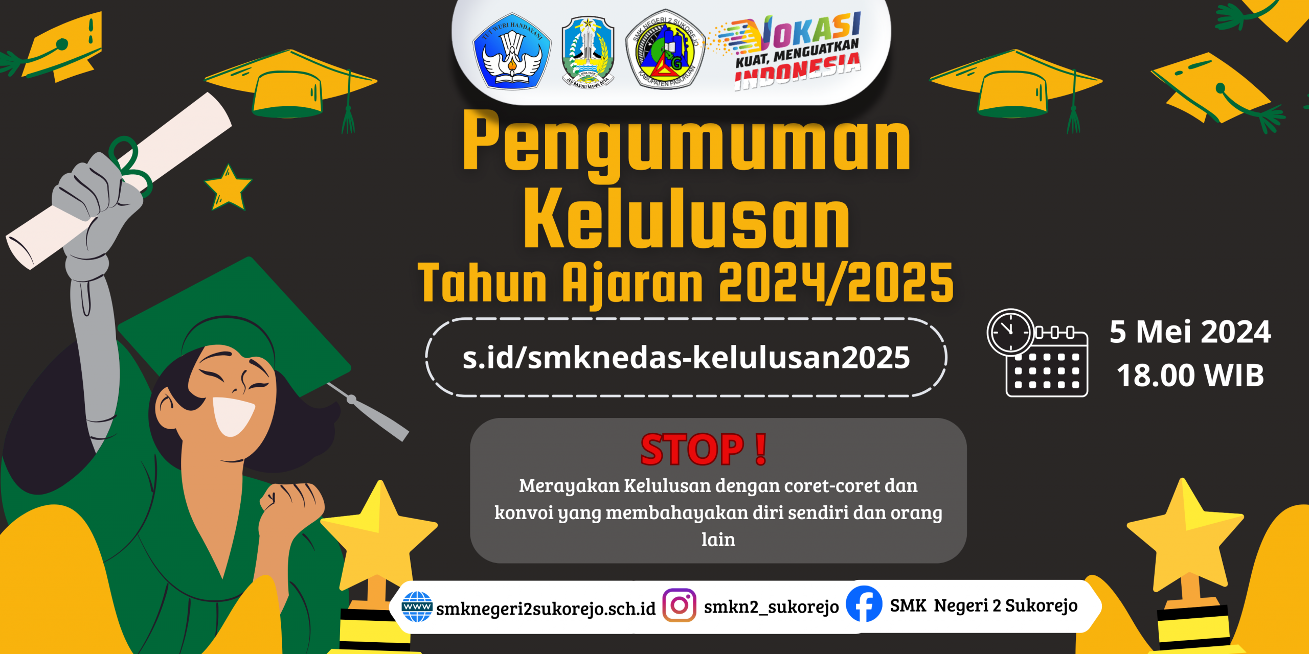 Pengumuman Kelulusan SMKN 2 Sukorejo Tahun Ajaran 2024/2025
