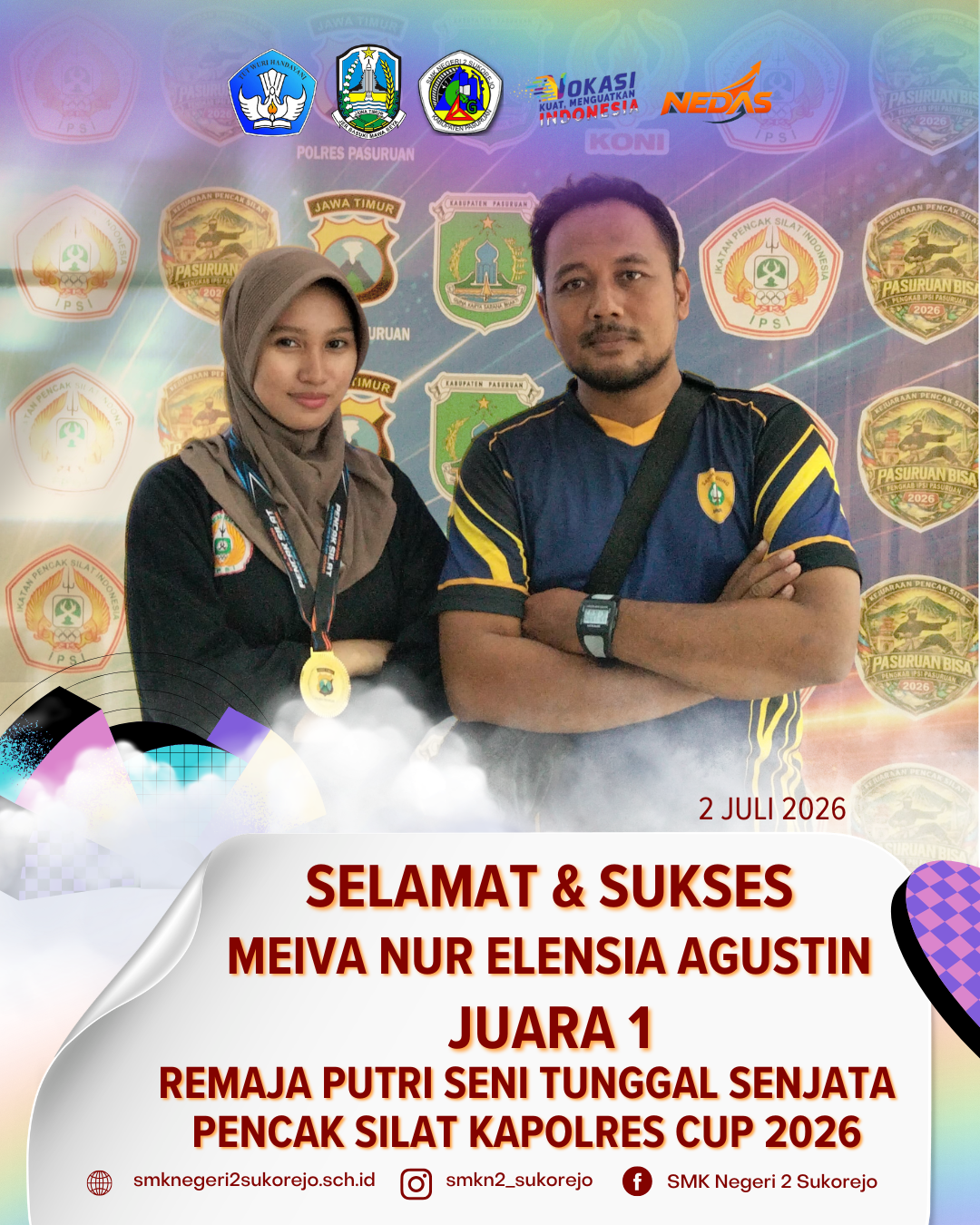 SMKN 2 Sukorejo Raih Juara 1 Pencak Silat Kapolres Cup 2026